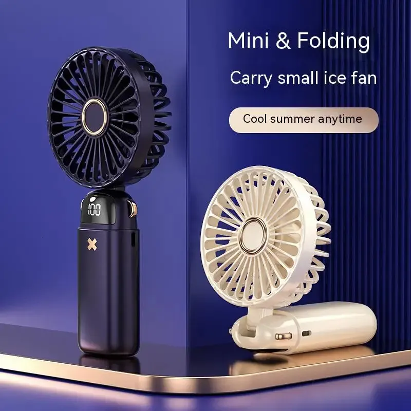 Mini el tipi küçük fan taşınabilir sessiz ofis masası öğrencisi yurtta şarj açık el tutma 240416