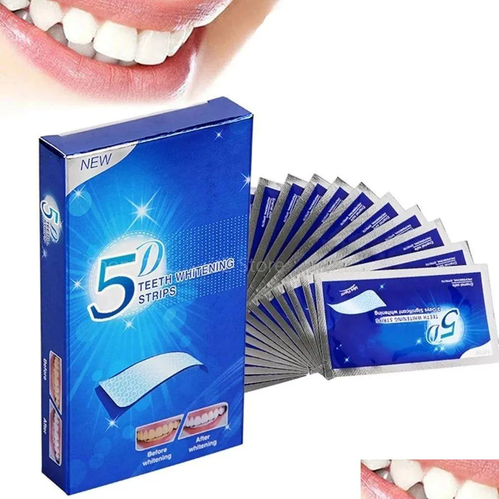Bandes de blanchiment des dents 14 pochettes 28 bande orale pour les taches d'élimination de la chute