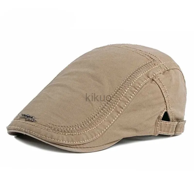 Bzeg boinas de primavera cargador de algodón gorras de periódico plano de pico para hombres y mujeres pintores boina sombreros 127 d240418