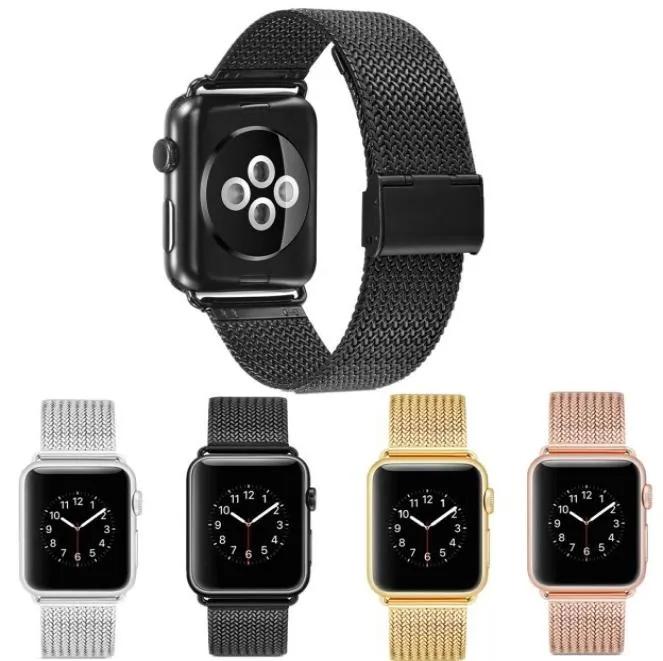 Fashion New Milanese Watch Band pour Apple Watch Band 38mm 42mm Iwatch 40mm 44mm Series 1 2 3 4 5 Bracelet Bracelet Beltleless Stee4288067