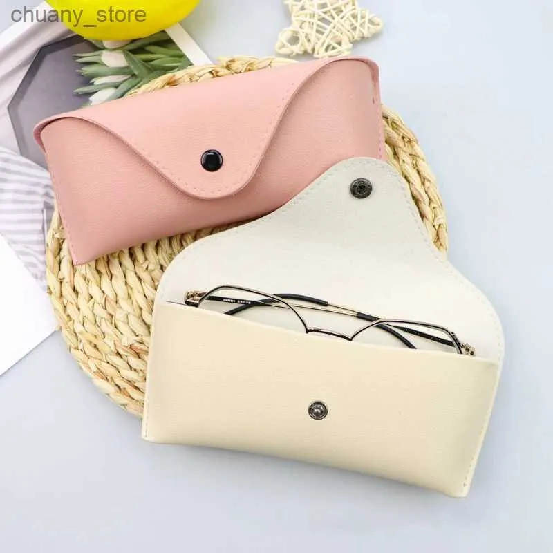 Sunglasses Cases Durable Leather Eye Glasses Sunglasses Hard Case Convenient Lightweight Protector Box Solid Color Pouch Bag Easy To Carry Y240416