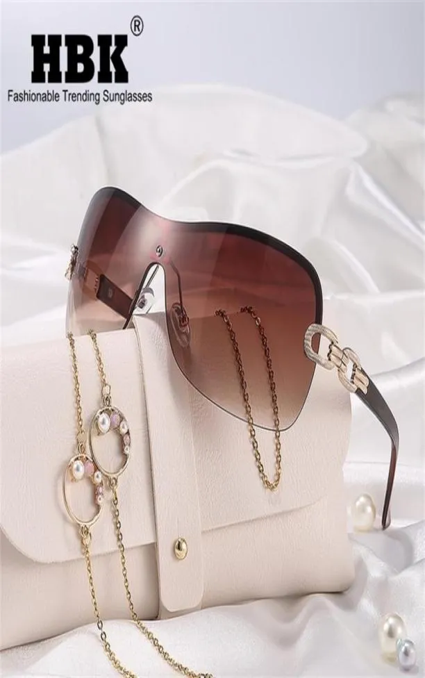 HBK Italia Oversize Sunglasse da sole a gradiente Wrap intorno agli occhiali da sole vintage Ladies Wide Shield Designer Shades Y2K 2205147754841