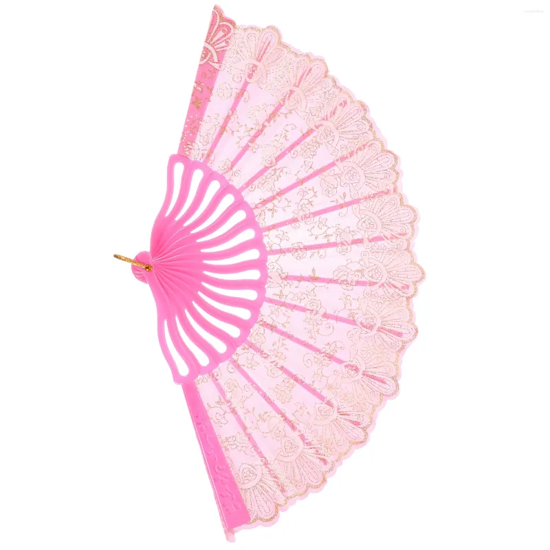 Decorative Figurines Hand Held Fans Small Flower Rose Lace Party Favor Portable Folding Handheld For Adults Vintage Miss