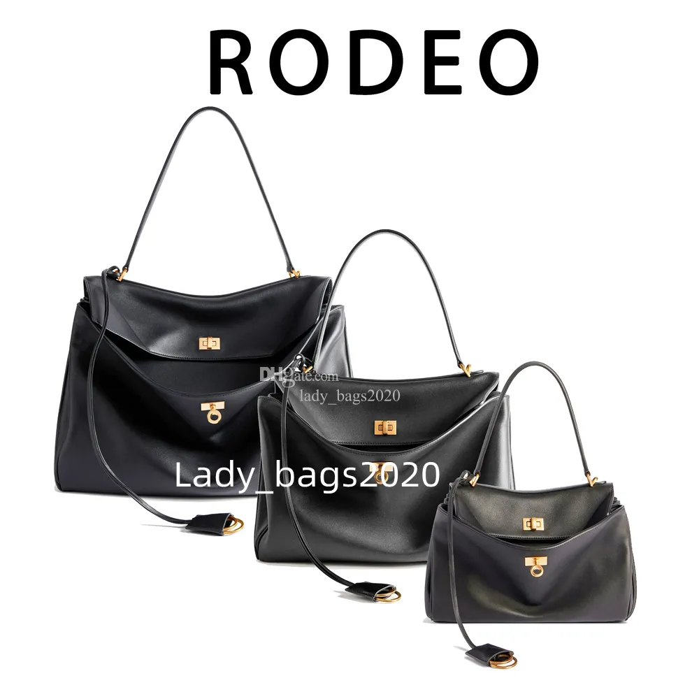 Rodeo väska stor maxi handväska lyxkross tote kvinnor designer skåp hobo mjuk läder monaco avtagbar axelband crossbody lås män timglasväska 3 storlek