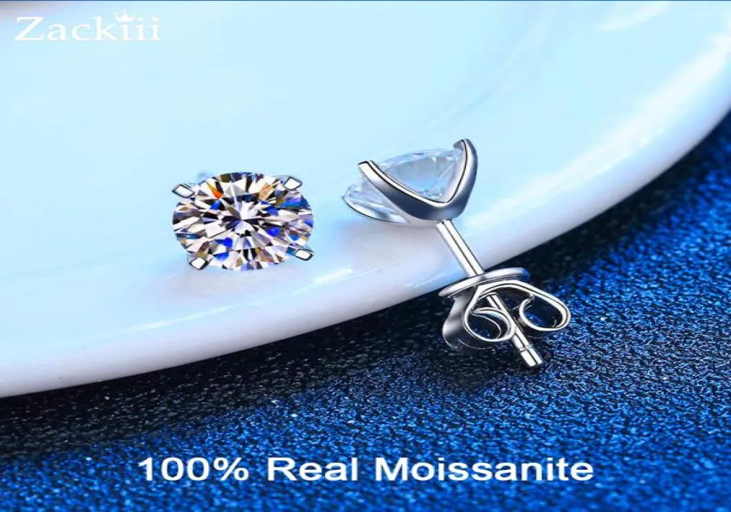 Real 044 Carat Boucles d'oreilles pour femmes hommes solides 925 Boucles d'oreilles en diamant rond à argent sterling sterling 2202119231382