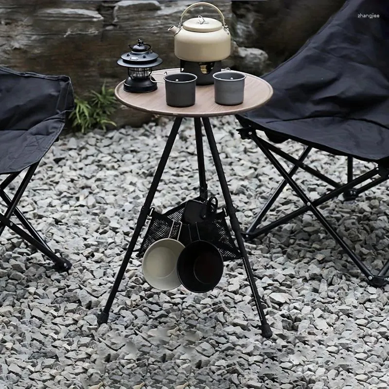 Camp Furniture Outdoor Aluminum Alloy Folding Small Round Table Coffee Tea Lightweight For Camping Picnic And BBQ