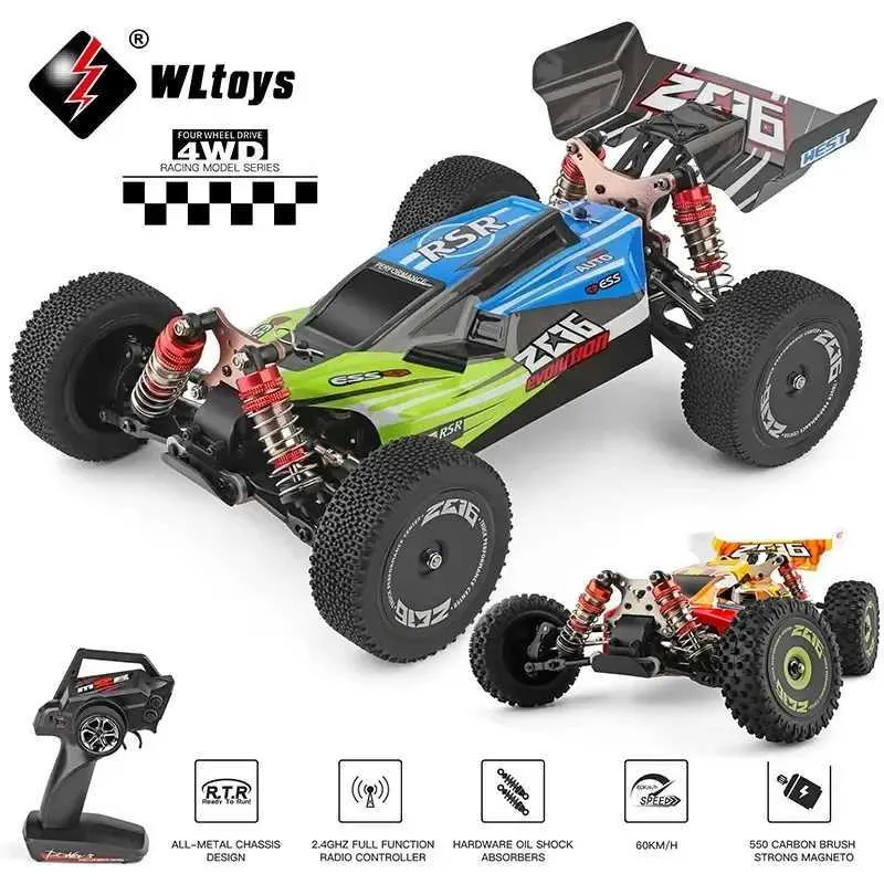 Diecast Model Cars WLtoys 144001 144010 2.4G Racing RC Car 60KM/H 4WD Electric High Speed Car Off-Road Drift Remote Control Toys for Children J240417