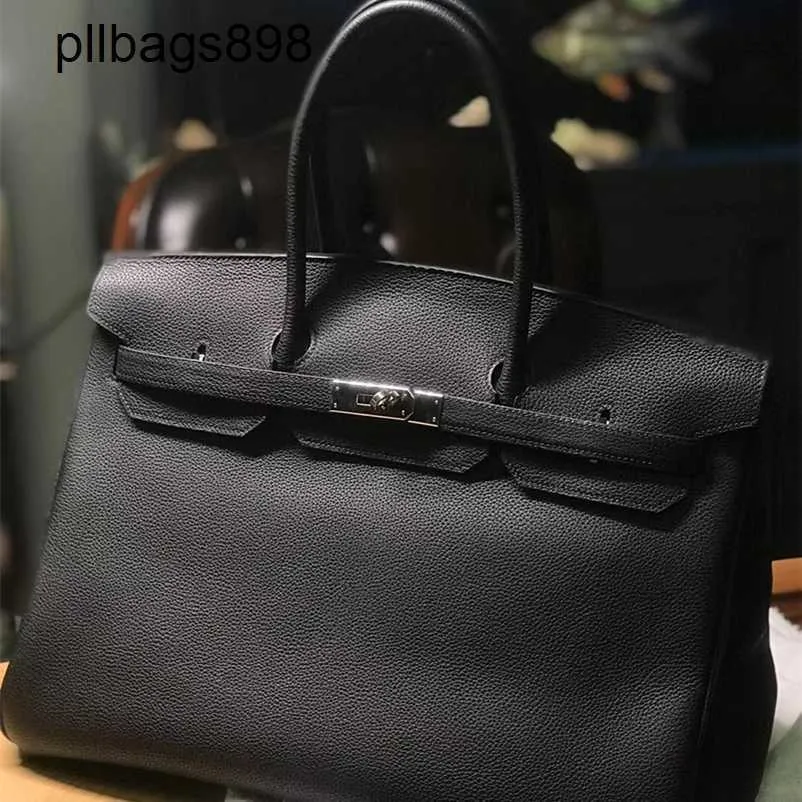 Designer feito à mão 7a bolsa de bolsa de couro genuíno em couro preto mulheres grandes 40cm feminino com ladrão 37