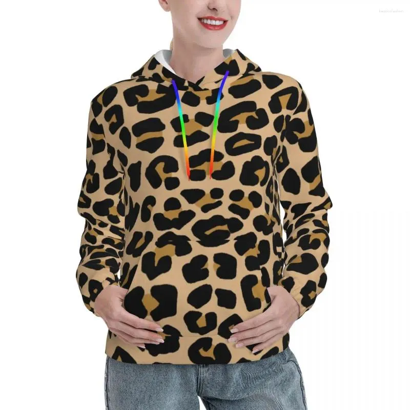 Women's Hoodies Classic Cheetah Print Casual Lady Spotted Leopard Y2k Pullover Hoodie Autumn Streetwear Design Sweatshirts Oversize Tops