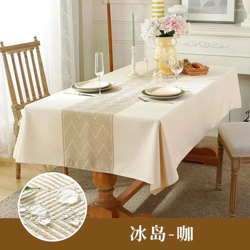 Tkanina stołowa wodoodporna i odporna na olej obrusy domowe w stylu nordyckim bawełniane lniane okładki kawy uniwersalna prostokąta