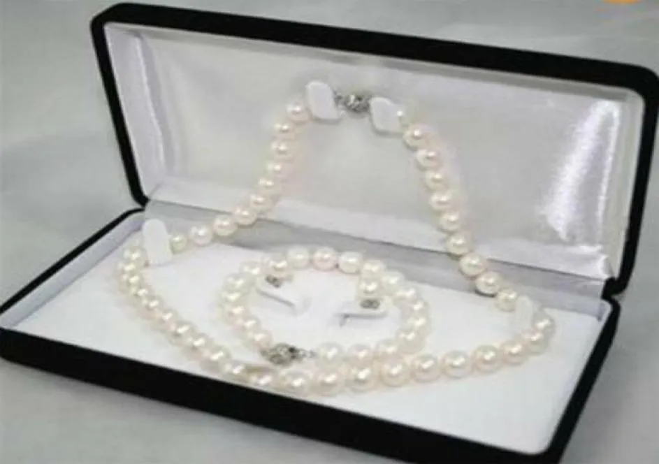 67 mm blanc Akoya Colture Perle Collier Bracelet Boucle d'oreille AA6989582