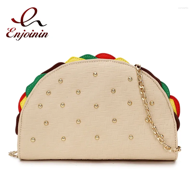 Avondtassen Nieuwheid Taco -vormige portemonnees en handtassen voor vrouwen Fashion Girls Chain Small Crossbody Bag Funky Clutch Designer Schouder