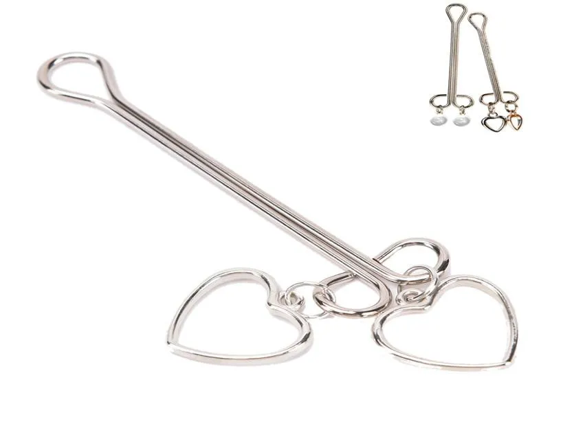 1Pair Metal Metal Clamp Heart Bead Shape de aço inoxidável Gspot Labia Clitoris Clipe de mama BDSM Exótico Toy Sexo para Casal Flirtin2234854