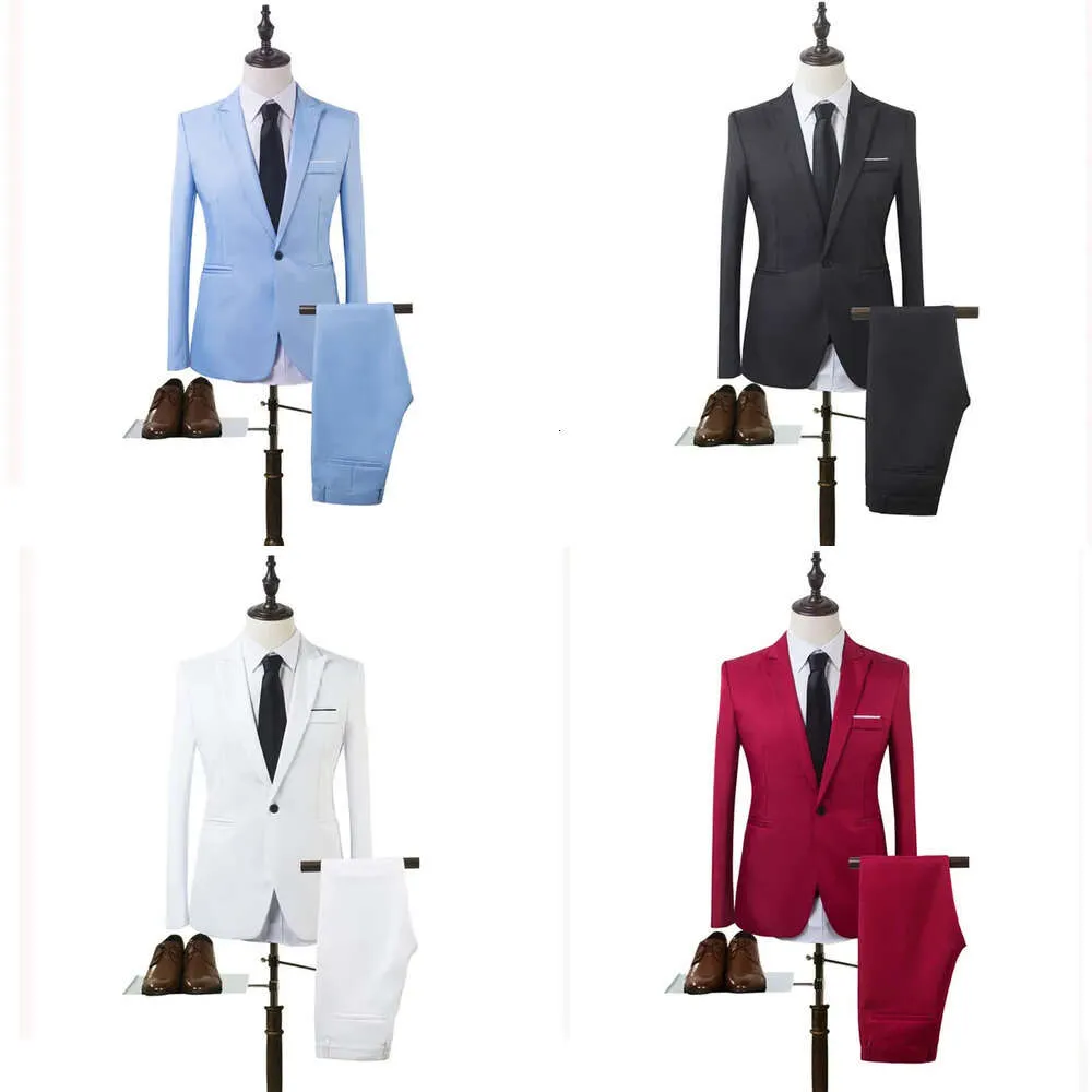 Plus New Size 6xl Mens Wedding Groom Good Quality Casual Men Dress Suits 2 Pieces(jacket+pant)1