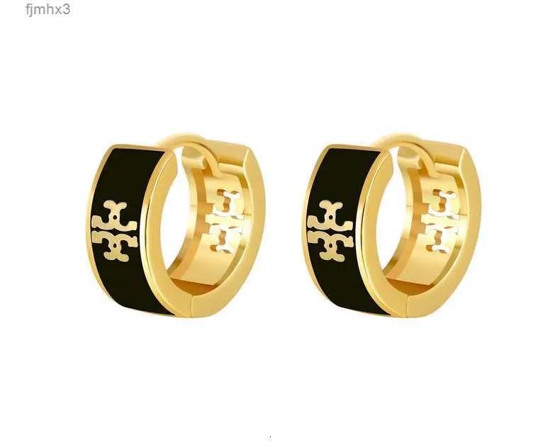 Women Enamel Huggie Earrings 18k Gold Covered Brass Ear Clips