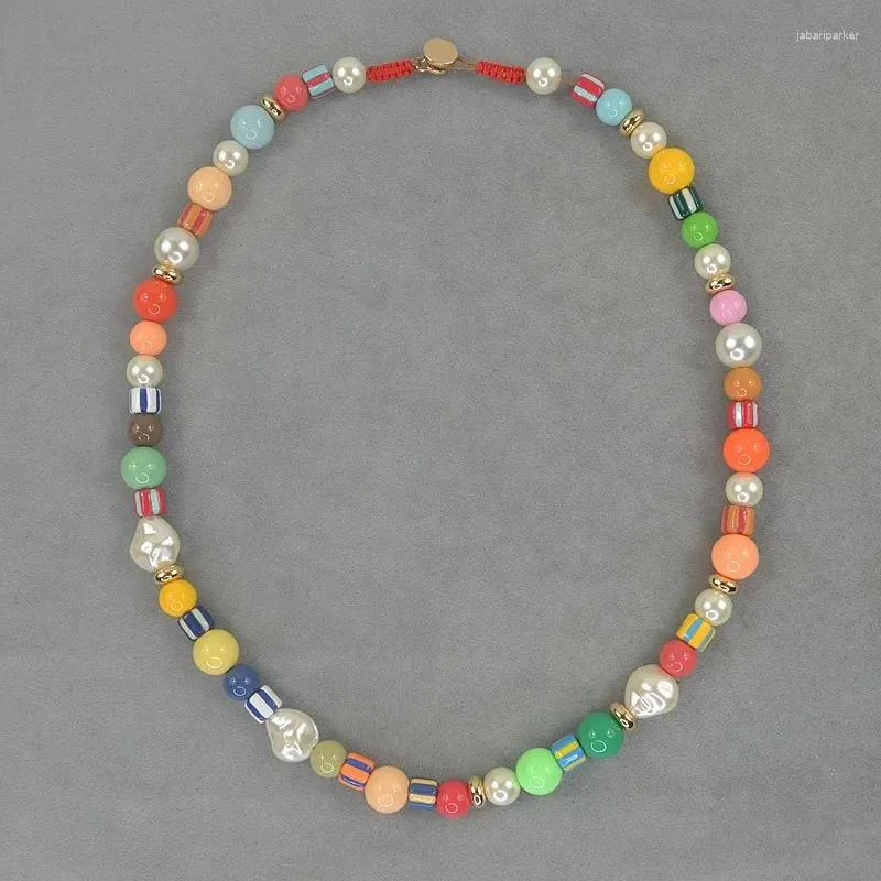 Choker Ra Bohemian Colored Beads短いネックレス