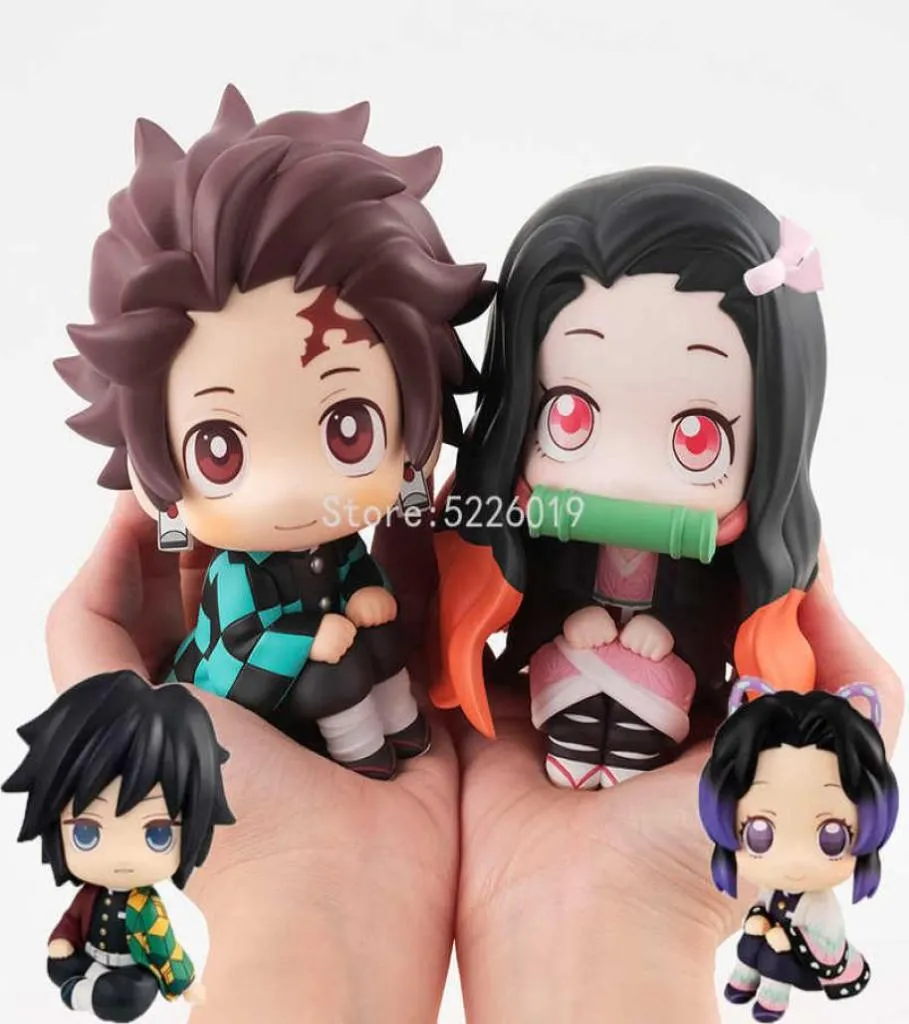 2pcs/set Figura de anime de búsqueda Kimetsu no Yaiba Kamado Nezuko Kamado Tanjirou Figura Figura Modelo de muñecas Juguetes 6cm H08318607304