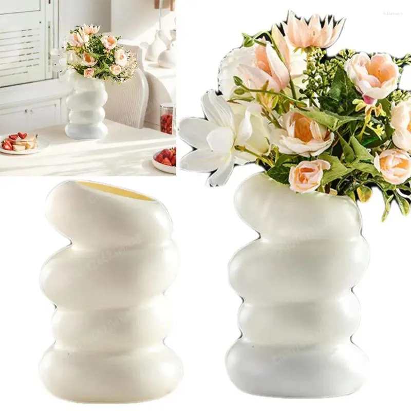 Вазы северный спиральный цветочный горшок контейнер эстетика простые настольные вазы волнистые линии для гостиной спальни