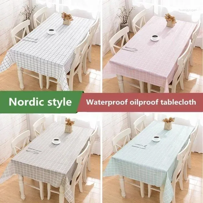 Panno da tavolo 10 pezzi Nordic a quadro decorativo in lino decorativo decorativo tovaglia impermeabile antisalding rettangolare cover