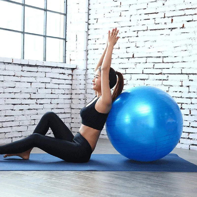 Sports Yoga Balls Pilates Fitness Ball Gym Balance Fit Ball Exercise Pilates Workout Massage Ball with Pump 2545CM 240418