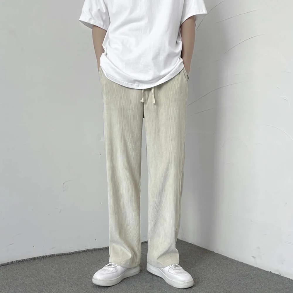 Corduroy Long Pants Męska wersja Koreańska Wersja Trendy INS z poczuciem upadku, prostymi swobodnymi spodniami z marszonym i przystojnym mopem K43 p18