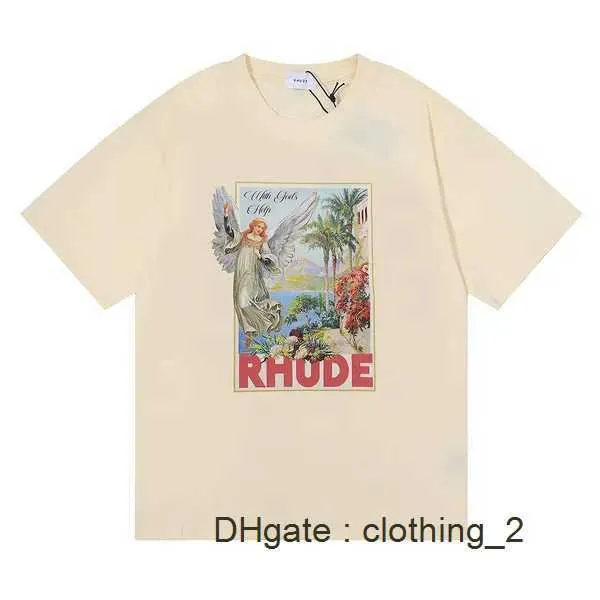 Rhude Mens T-shirt Designer For Men Men à manches courtes Rhudes Impression de chemises Tee Top Tshirt Femme surdimensionné surdimension