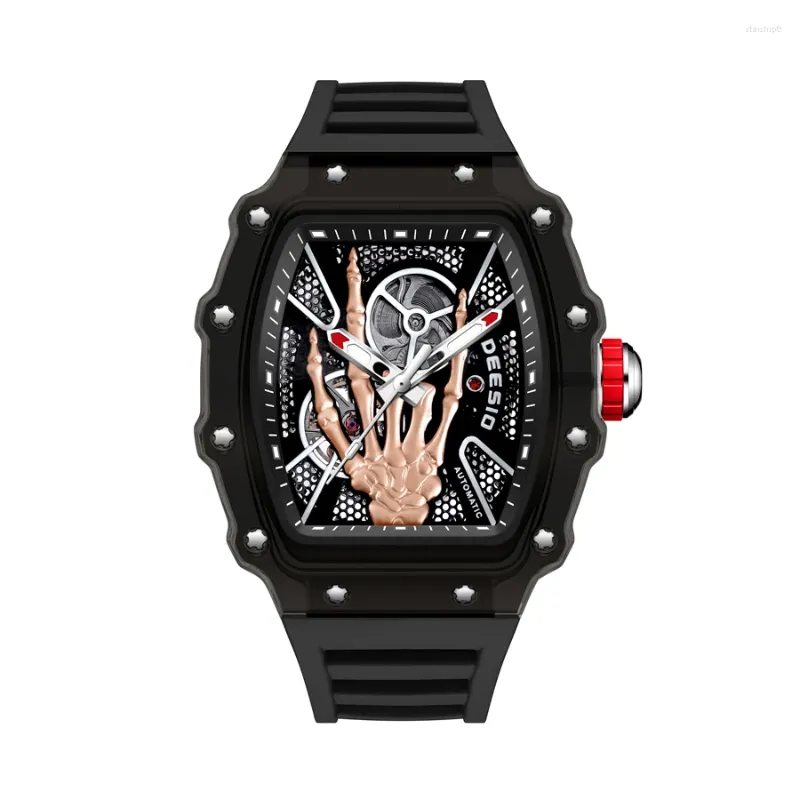 DEESIO 自動巻き 腕時計 ブラック The Deesio Leather Watch
