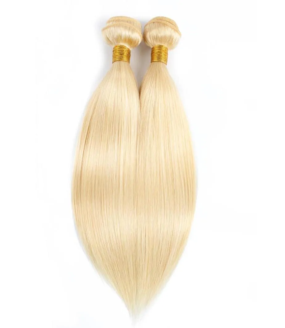 613 Blonde Straight Hair Weave Bundles Brazilian Peruvian Indian Malaysian Remy Human Hair Extensions 1 or 2 Bundles 1028 inch W4550779