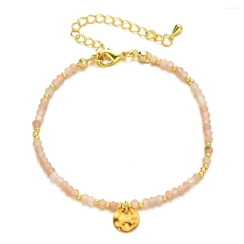 Bracelets de charme Zmzy Fashion Friend Natural Stone Bracelet Pink Quartz Fomen Women Crystal perles Bohême bijoux