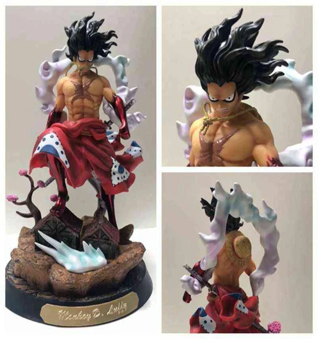 Anime One Piece Wano Luffy Gear 4 Snakeman GK Statua Pvc Action Figure Figurka Kolekcjonalna Model One Piece Kimono Luffy Figure Toys Doll A7370310