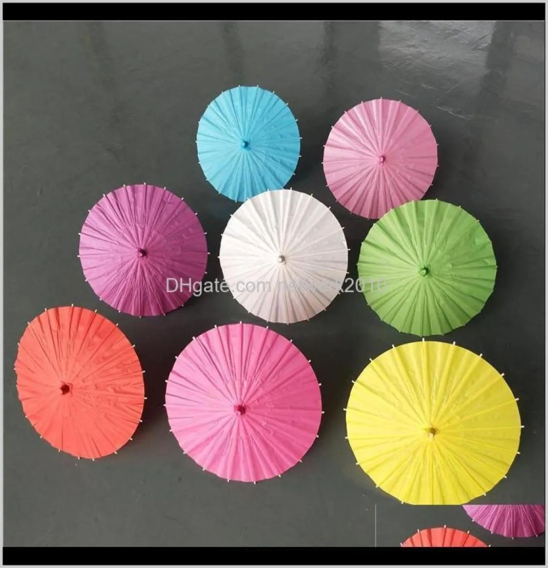 Dominios domésticos Home Garden Drop entrega 2021 Parasolas nupciales Paper colorido Mini Craft Umbrella Diámetro 20304061339545
