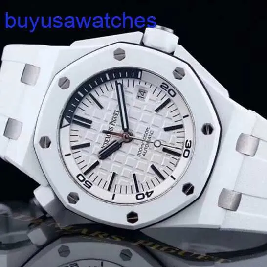 AP Pilot Wrist Watch Royal Oak Offshore 15707 Rare White Ceramic Materif