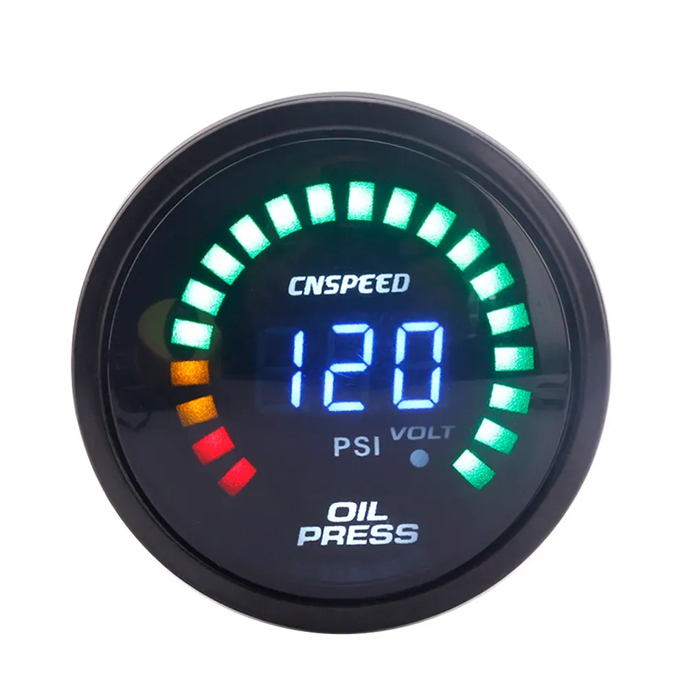 Gauge Cnspeed 2 Inch 52mm Leds Digital auto Oil pressure Gauge Meter Racing Oil pressure Gauge with light