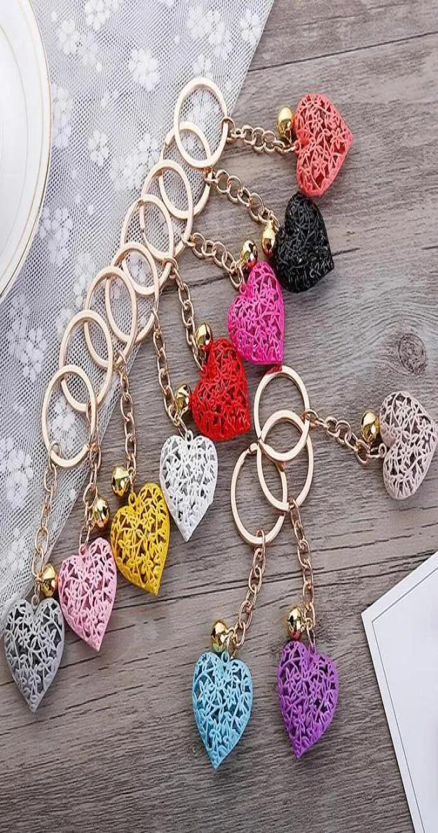 Llaves de corazón hueco encanto de moda lindo bolso bolso colgante de la cadena de llaves de carpas regio entero4269510