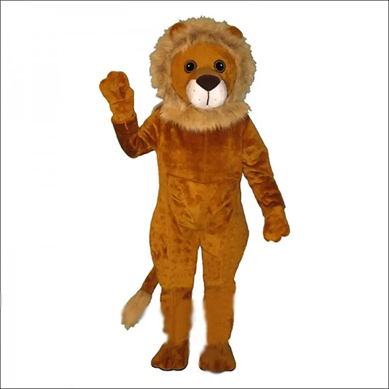 2024 Vuxen storlek Lion Mascot Costume Carcher Character Outfits Suit Furry Suits Halloween Carnival Birthday Party Dress