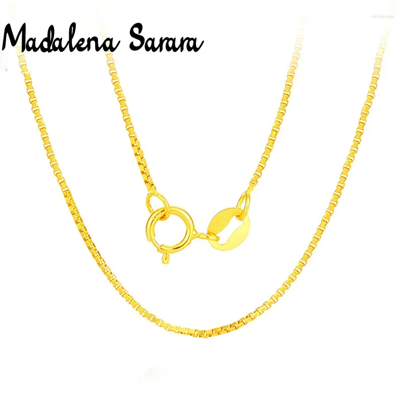 Correntes Madalena Sarara Au750 Pure 18k Yellow Gold Chain Chain Colar Women 18 "2,34g