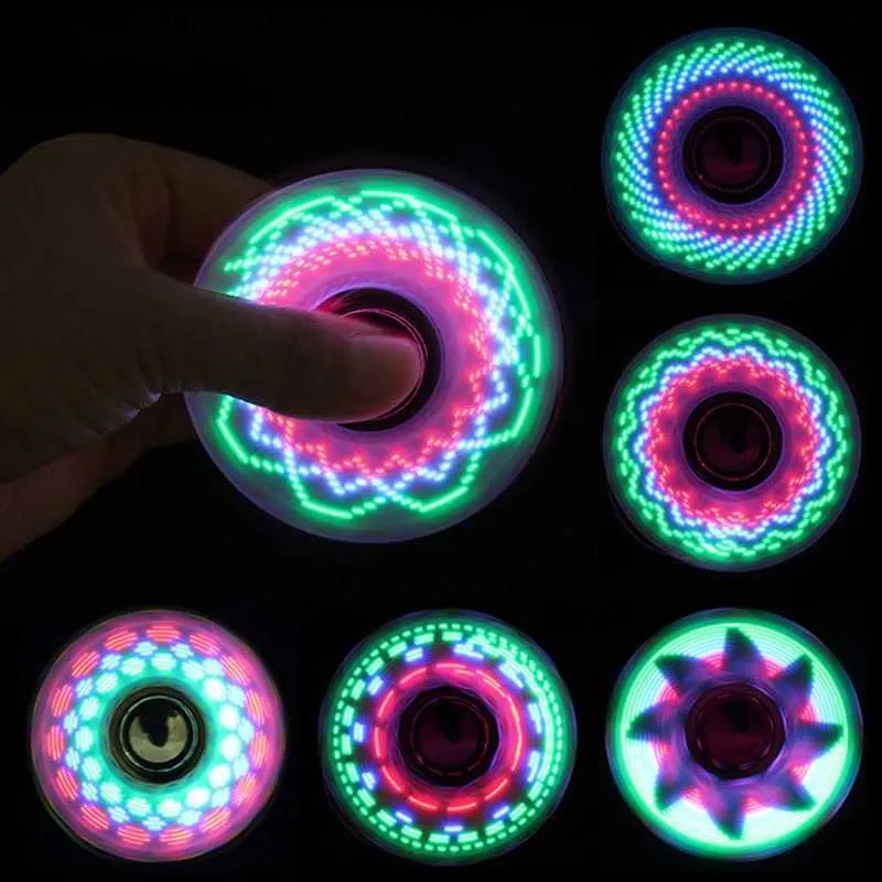 Новинка игры 6-цвета творческого светодиодного светодиода, излучающая ротатор, меняет ротатор ручной ротатор Golw облегчает игрушки для детей под темным давлением Q240418