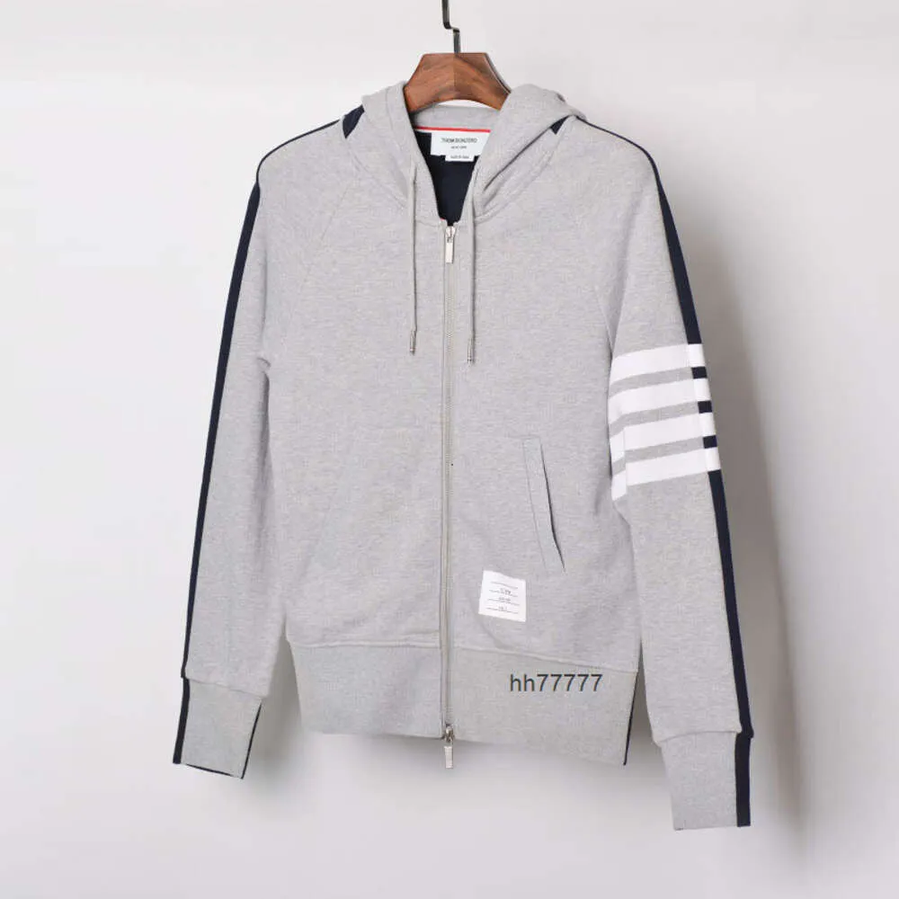 Herrtröjor tröjor våren och hösten ny TB herr och kvinnor par tröja blixtlås hoodie trendig casual bekväm kappa 7087-8