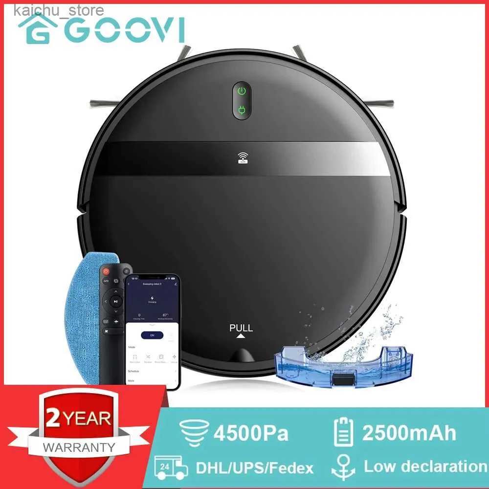 Robot Vacuum Cleaners GOOVI G20 Robot Vacuum Cleaner 4500Pa Strong Suction 2500mAh Battery 3in1 Mopping Sweeping Suction Smart Home Support Wifi/alexa Y240418