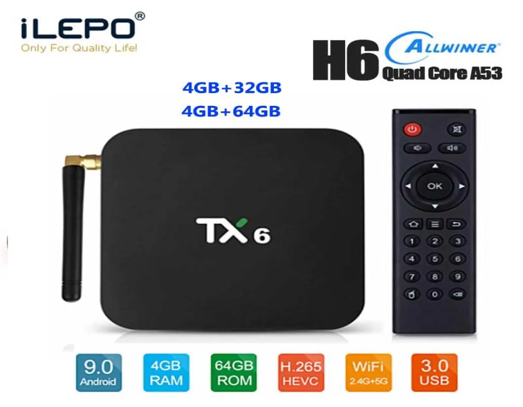 TX6 TV Box 4GB 32GB 64 GB SMART Android 90 5G WiFi BT503D 4K H265 Receiver8633982