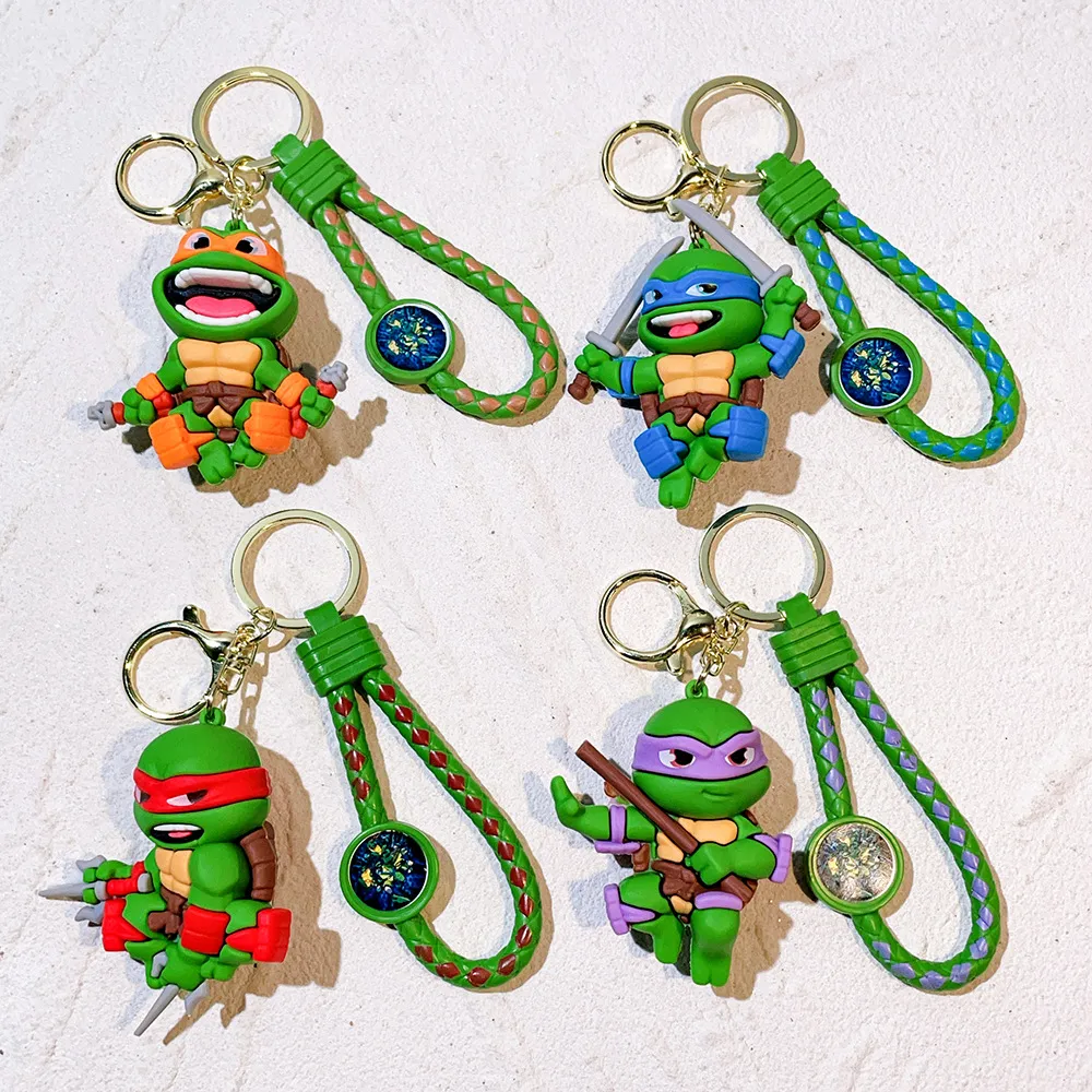 Cartoon Anime Turtle Keychain Silicone Action Figure Pendant For ...