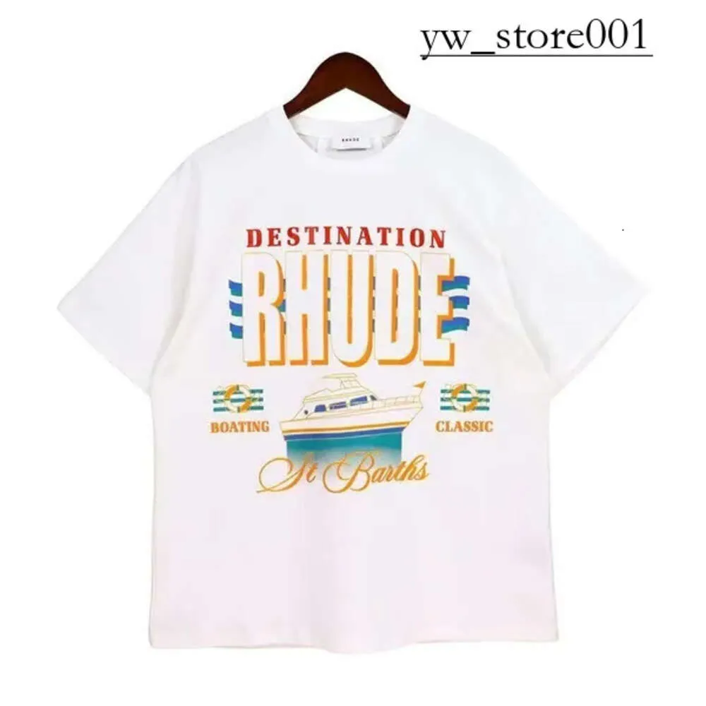 Rhude Hip Hop Streetwear Famous Designer Mens T Shirt Fashion Rhude Shirt Högkvalitativ kortärmad grafisk tryckt kläder snabb torr rhude skjorta polo t shirt 3183