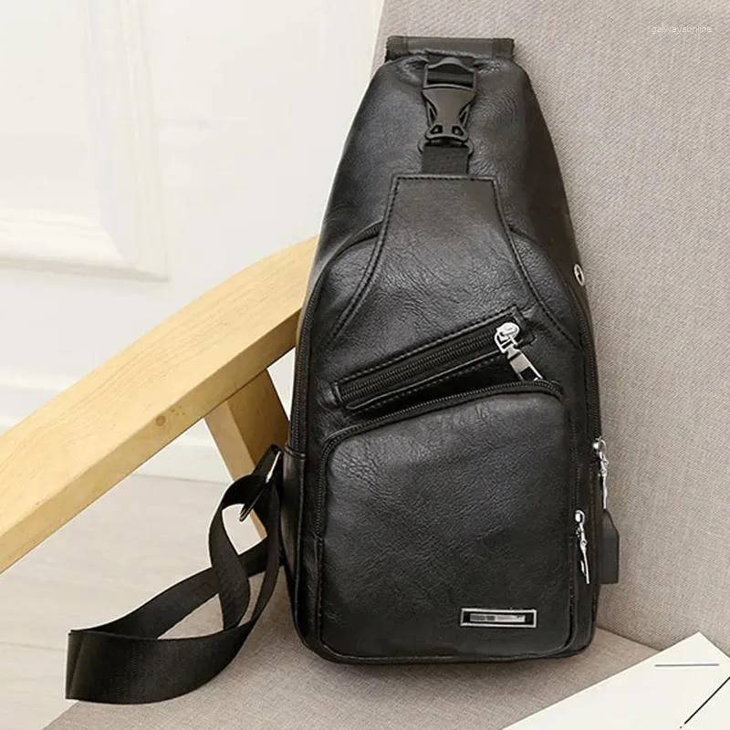 Bag Messenger Leather Men Chest Vintage Crossbody Shoulder Men's Business Sling Bags Male Casual Pack