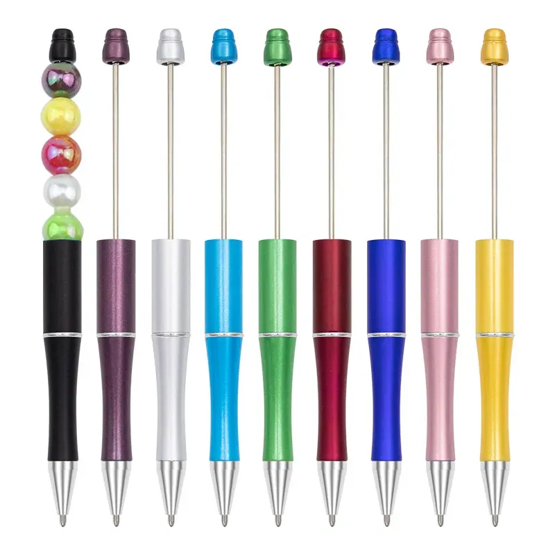 60 colori Penna in plastica per tallone a pallone Penna nera Penne in perline per perline per bambini Presentano le forniture scolastiche di ufficio