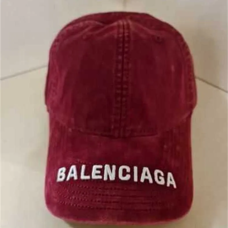 Designer Baseball Hat Embroidered Summer Fashion Ball Cap Belenciagaa Mens Baseball Hat Burgundy Red Adjustable Brand New Tagless Fadingwl3305