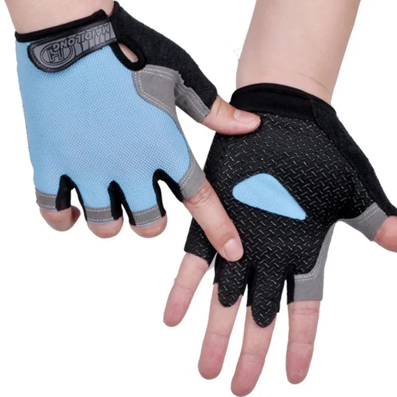 Sommarmän/kvinnor fitnesshandskar Gym Viktlyftning Cykel Yoga Bodybuilding Training Thin Breattable Non-Slip Half Finger Gloves