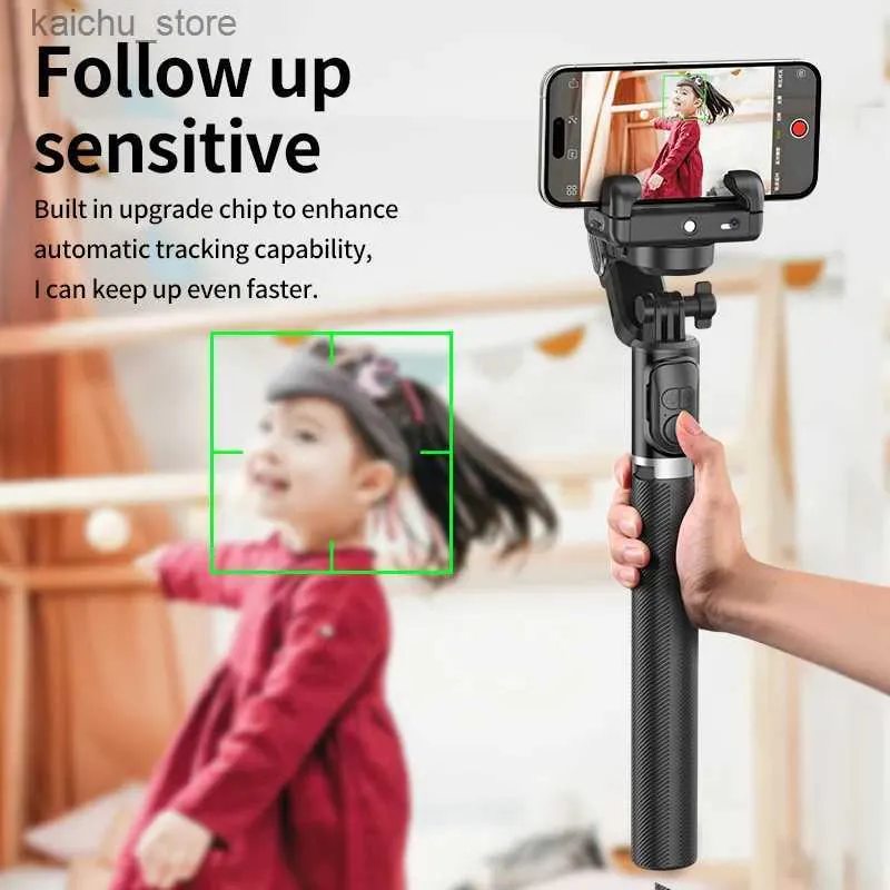 Selfie monopodes aochuan 1 axe manuel stabilisateur stabilisateur trépied de selfie avec un geste de suivi léger du visage