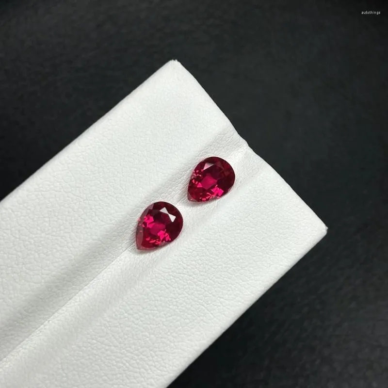 Diamants en vrac Meisidian Hand Faire 6x8mm 1,2 Carat Drop Shape Gemstone Lab Créé Ruby Grown