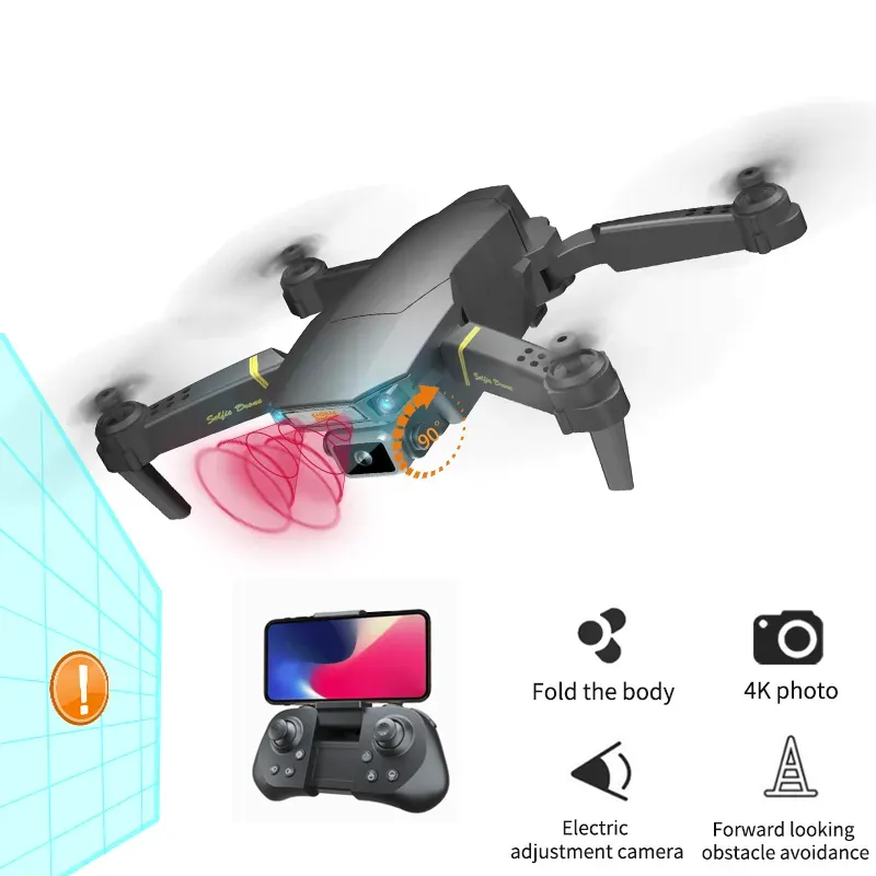 Simulatorer GD89 Pro 4K HD 90 ° ELEKTRISK JUSTRICAL CAMERA BEGINNER DRONE TOY, Automatic Hinder Undvikande, Ta foto av Gesture, Track F