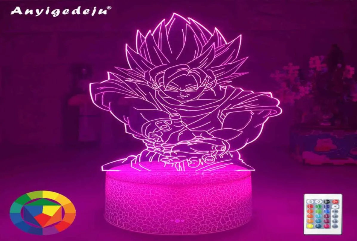 3d Z Goku Figure Nightlight for Kids Bedroom Decoration Unique Child Birthday Gift Anime Led Night Light Factory Drop6682415